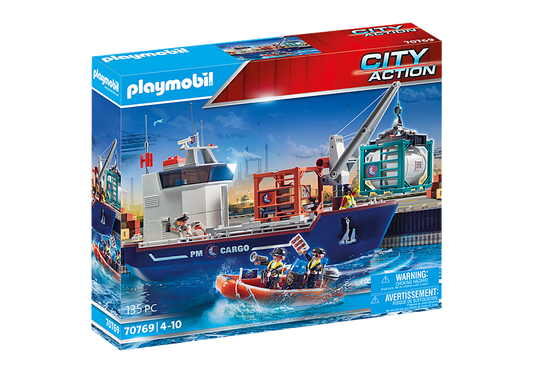 Playmobil Cargo Ship with Boat
